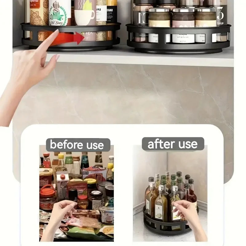 Tour de Rangement Rotative 360° — Organiseur Multi-Niveaux Cuisine