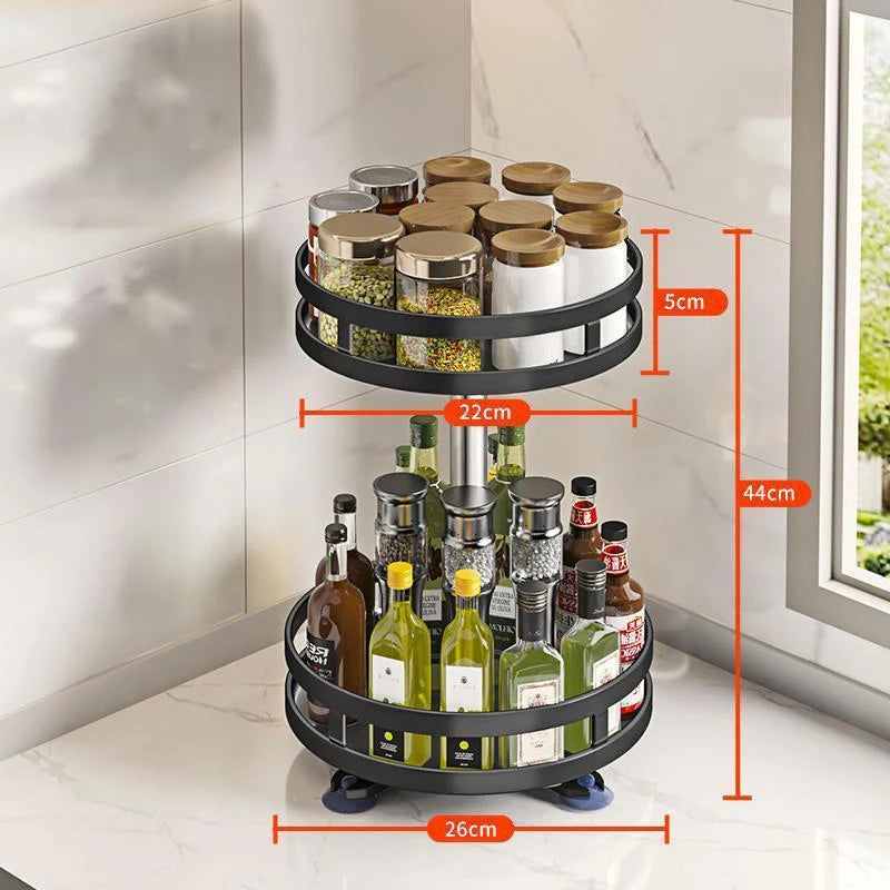Tour de Rangement Rotative 360° — Organiseur Multi-Niveaux Cuisine