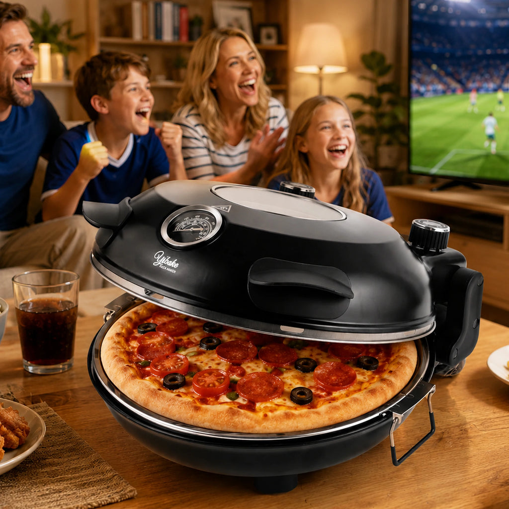 Machine à Pizza Électrique 360° — Cuisson Parfaite en 10 Minutes
