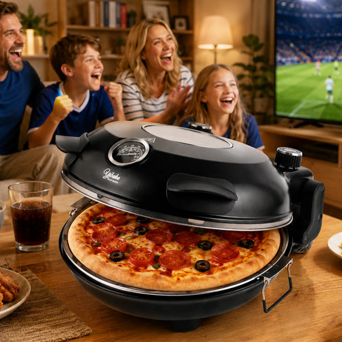 Machine à Pizza Électrique 360° — Cuisson Parfaite en 10 Minutes