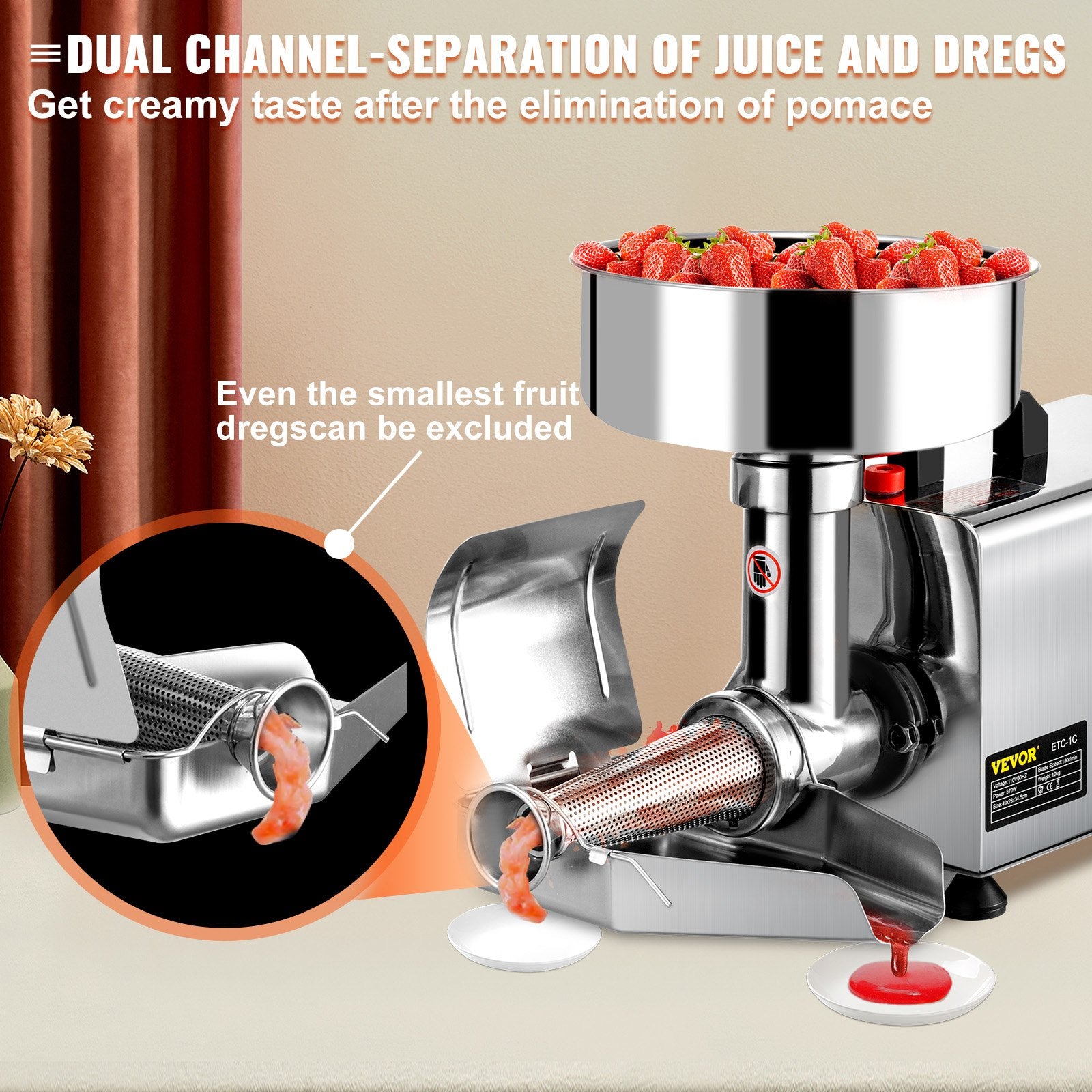 Presse-Tomates Électrique Inox 370W