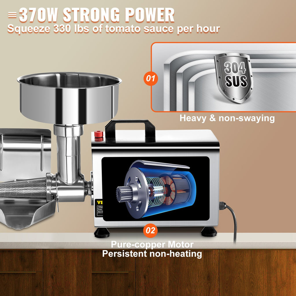 Presse-Tomates Électrique Inox 370W