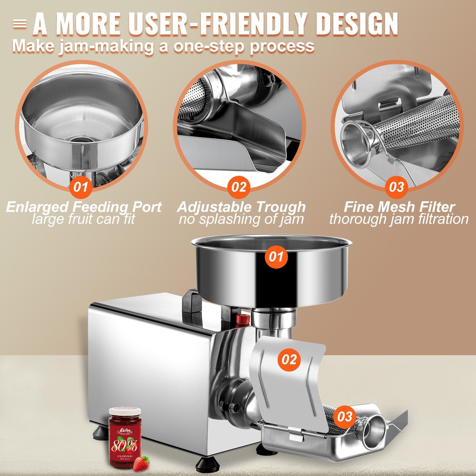 Presse-Tomates Électrique Inox 370W