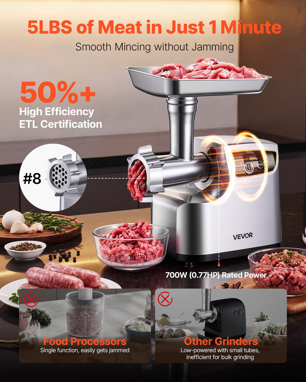 Hachoir à Viande Électrique Puissant