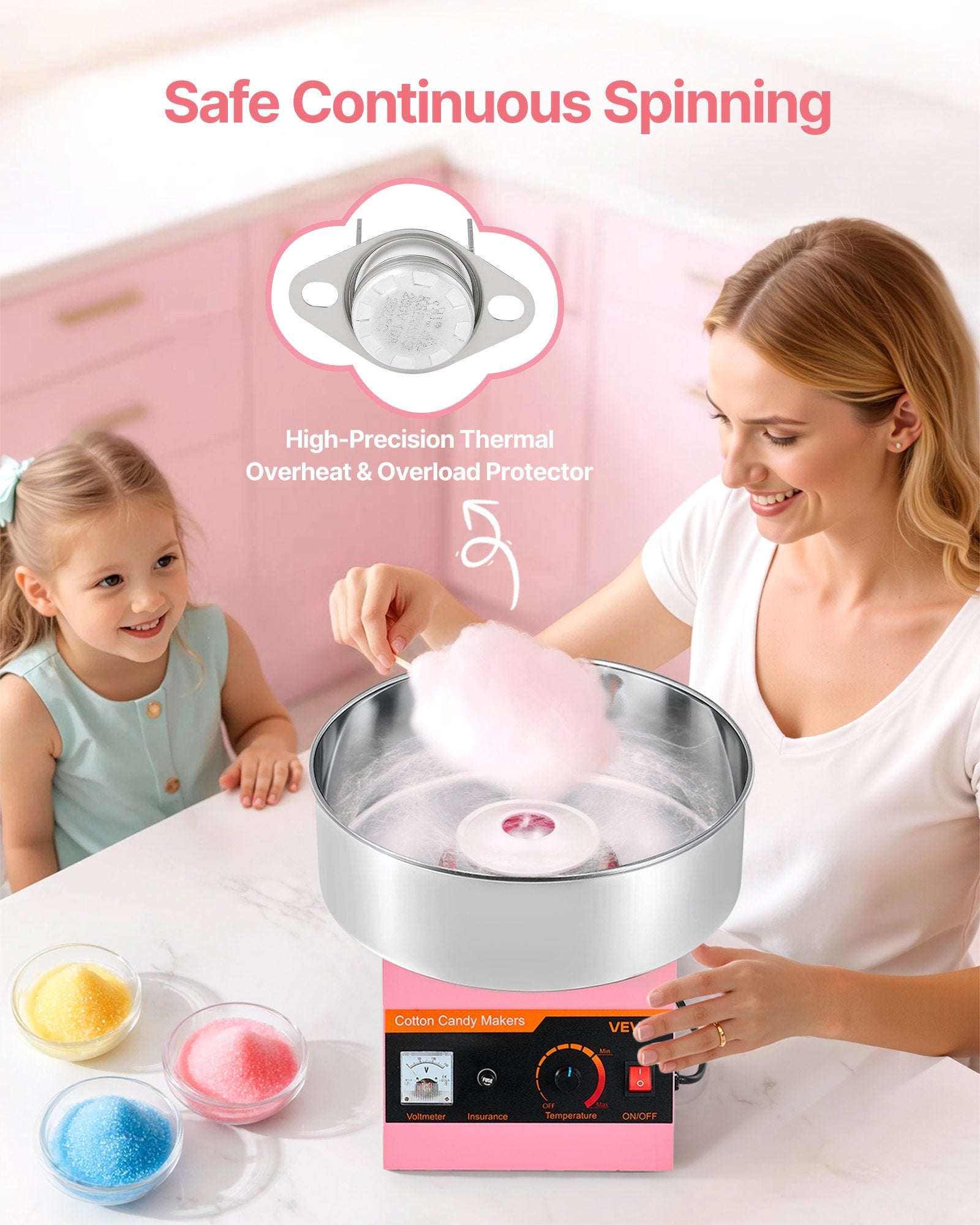 Machine à Barbe à Papa Professionnelle 1000W