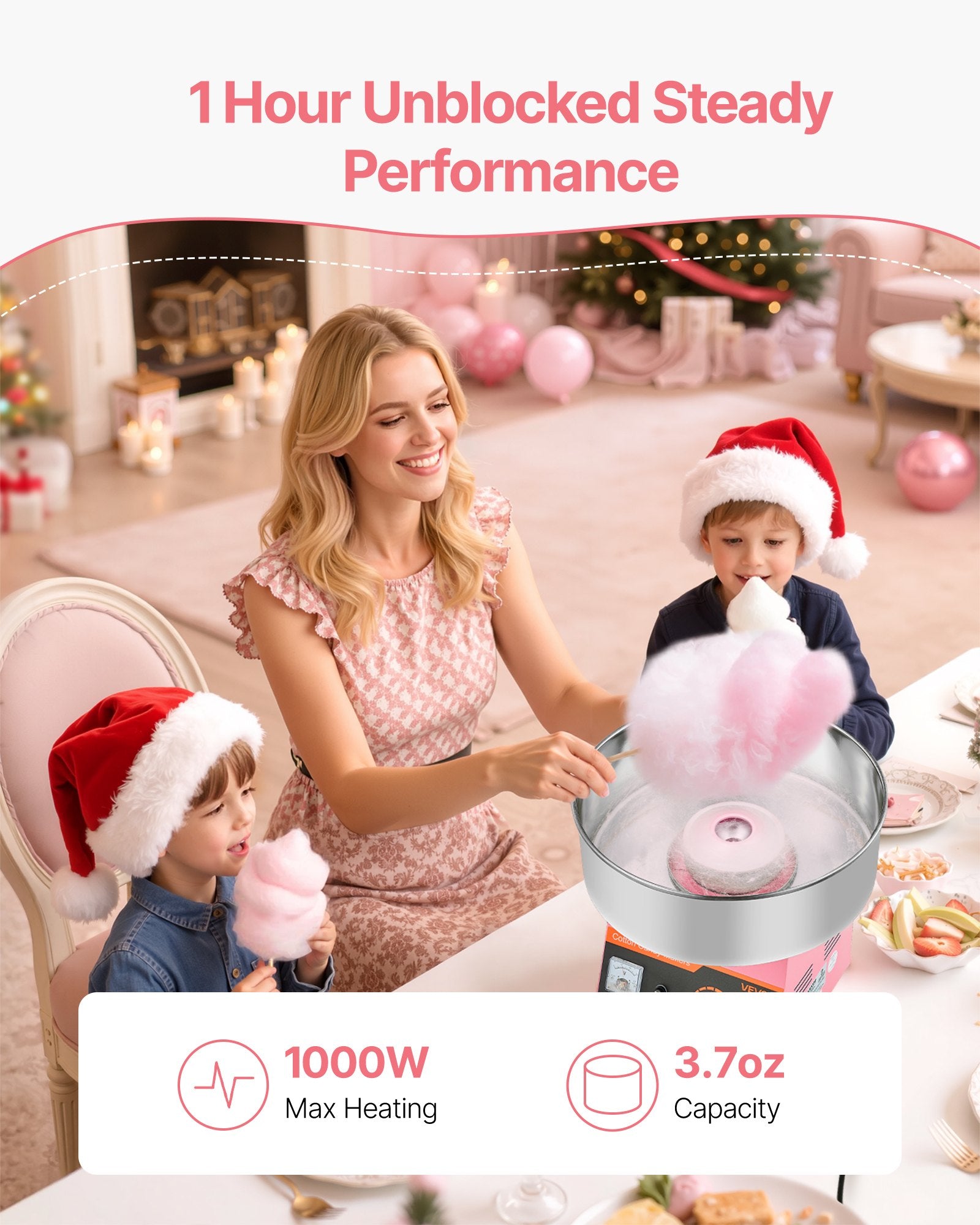 Machine à Barbe à Papa Professionnelle 1000W