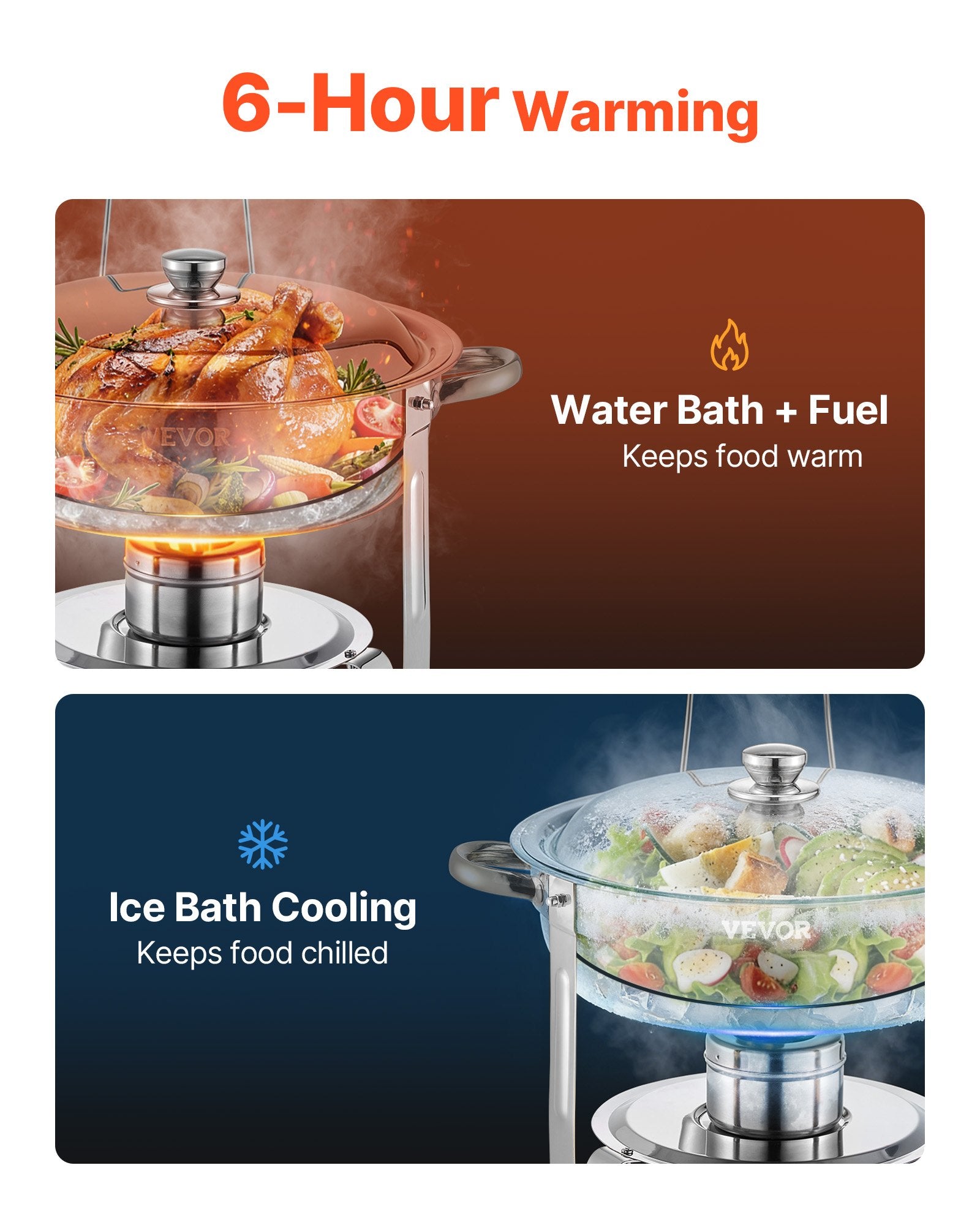 Set de 4 Chafing Dish Buffet Inox 5L