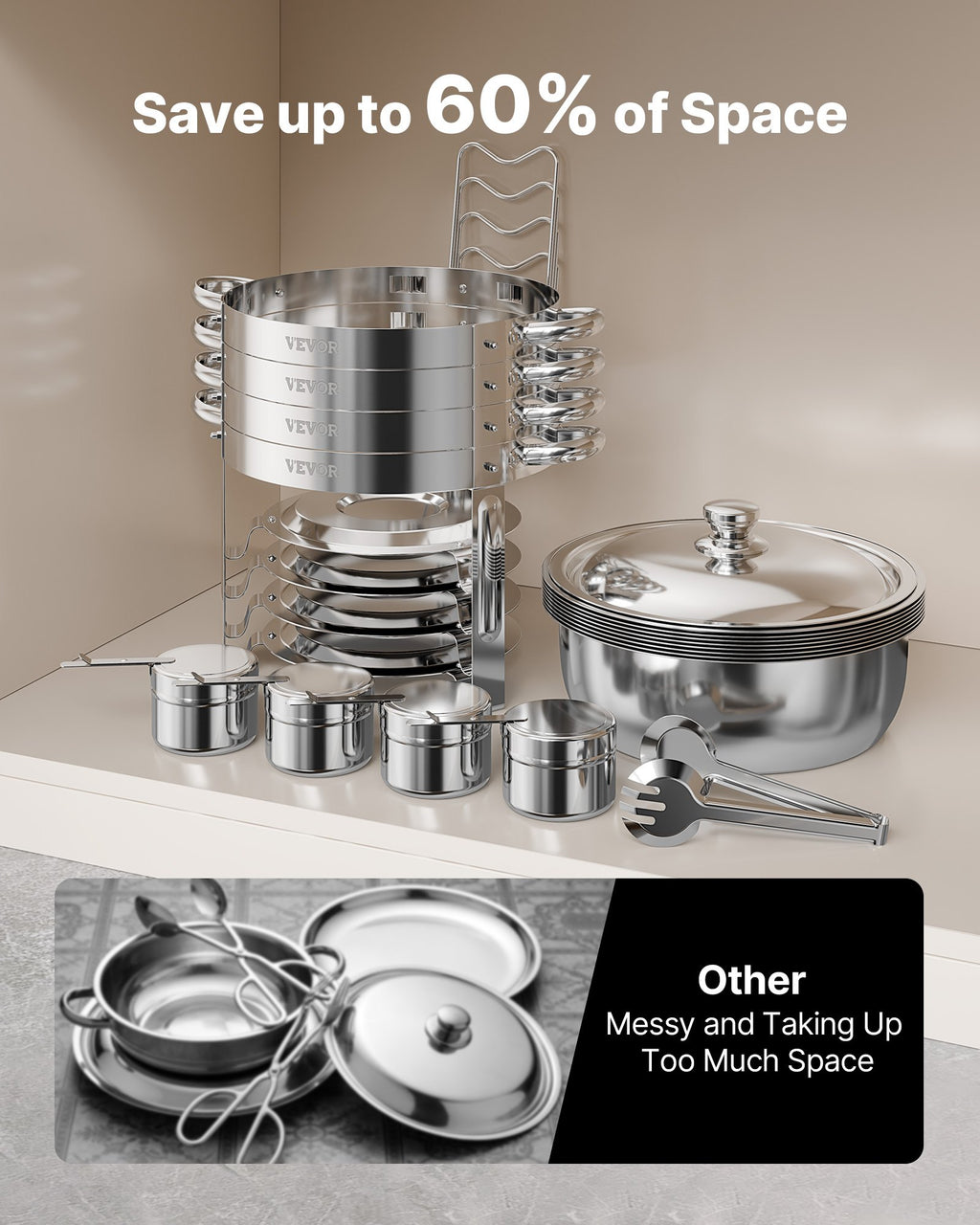 Set de 4 Chafing Dish Buffet Inox 5L