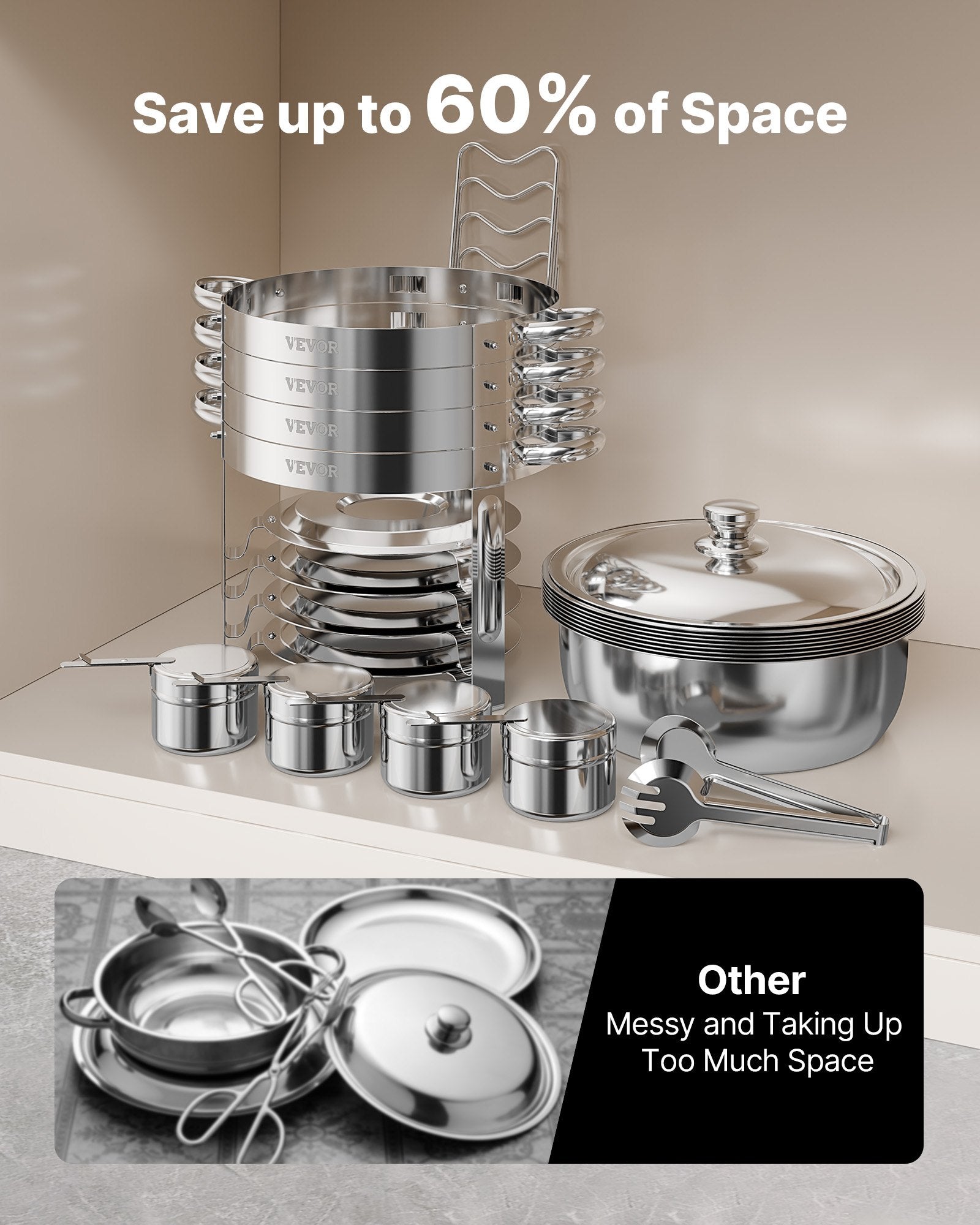 Set de 4 Chafing Dish Buffet Inox 5L